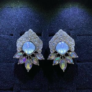 Faux silver and rhinestone earrings! NWOT